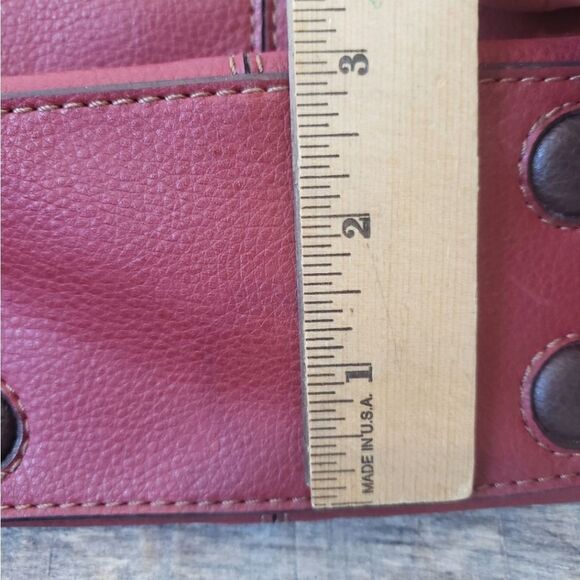 NINE WEST Faux Leather Small Shoulder Hand Bag Dark Red - Picture 4 of 10